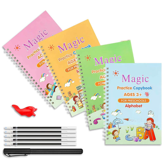 Sank Magic Practice Copybook (4 BOOKS,1 PEN,1 GRIP,10 REFILL)