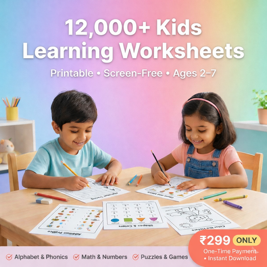 12,000+ Kids Learning Worksheets (Ages 2–7) Bookmarks PDF | Instant Download |
